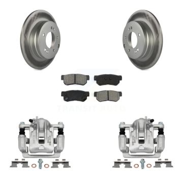 Rear Brake Caliper Coat Rotors Semi-Metallic Pad Kit For 06 Hyundai Sonata 3.3L To 03 KCG-100164S