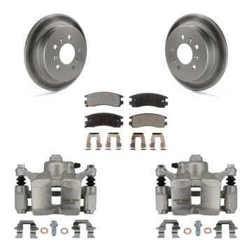 Rear Brake Caliper Coat Rotors Ceramic Pad Kit For Chevrolet Impala Buick LaCrosse Monte KCG-100164T