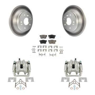 Rear Disc Brake Caliper Coated Rotors And Ceramic Pads Kit For Acura TL Honda Element KCG-100165C