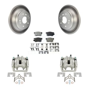 Rear Disc Brake Caliper Coat Rotors And Semi-Metallic Pad Kit For Acura TL Honda Element KCG-100165P