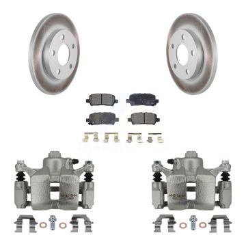 Rear Disc Brake Caliper Coated Rotors And Ceramic Pads Kit For Chevrolet Impala KCG-100165T