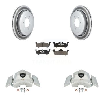 Rear Disc Brake Caliper Coat Rotor Ceramic Pad Kit For Ford Expedition Lincoln Navigator KCG-100166C