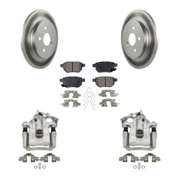 Rear Disc Brake Caliper Coated Rotors And Ceramic Pads Kit For Toyota Prius Plug-In KCG-100166T