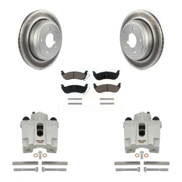 Rear Disc Brake Caliper Coated Rotors And Ceramic Pads Kit For 2010-2011 Ford Ranger KCG-100167C