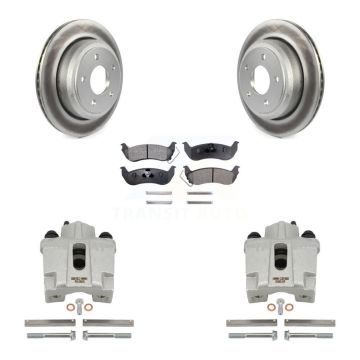 Rear Disc Brake Caliper Coated Rotor And Semi-Metallic Pad Kit For 2010-2011 Ford Ranger KCG-100167P