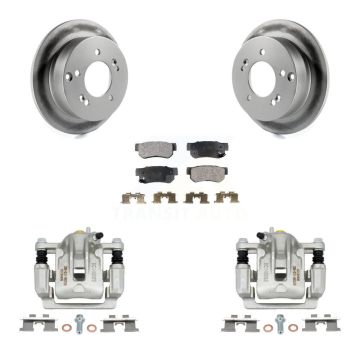 Rear Brake Caliper Coat Rotors Semi-Metallic Pad Kit For Hyundai Tucson Kia Sportage FWD KCG-100168P