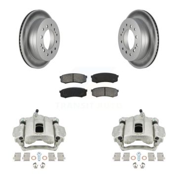 Rear Disc Brake Caliper Coat Rotor & Semi-Metallic Pad Kit For Toyota 4Runner FJ Cruiser KCG-100168S