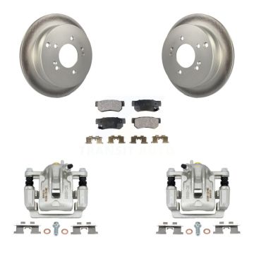Rear Disc Brake Caliper Coat Rotor Semi-Metallic Pad Kit For Hyundai Tucson Kia Sportage KCG-100169P