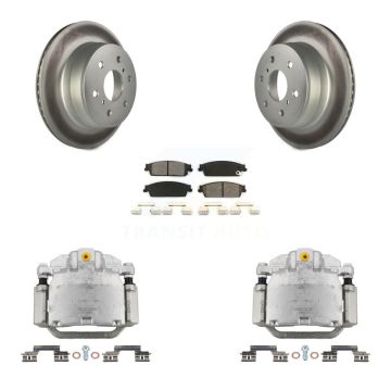 Rear Brake Caliper Coat Rotors Semi-Metallic Pad Kit For Chevrolet GMC Sierra 1500 Tahoe KCG-100169S
