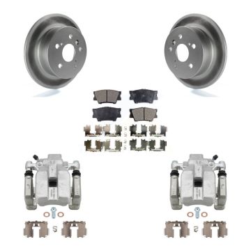 Rear Disc Brake Caliper Coat Rotor & Ceramic Pad Kit For Toyota Camry Lexus ES350 Avalon KCG-100169T