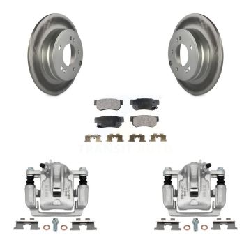 Rear Brake Caliper Coat Rotors Semi-Metallic Pad Kit For 06 Hyundai Sonata 3.3L To 03 KCG-100171P