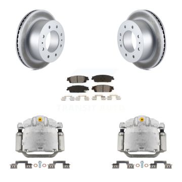 Rear Disc Brake Caliper Coated Rotors And Semi-Metallic Pads Kit For Chevrolet Suburban KCG-100171S