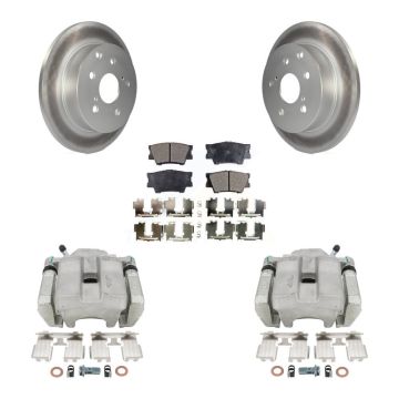 Rear Disc Brake Caliper Coated Rotors And Ceramic Pads Kit For Toyota RAV4 KCG-100171T