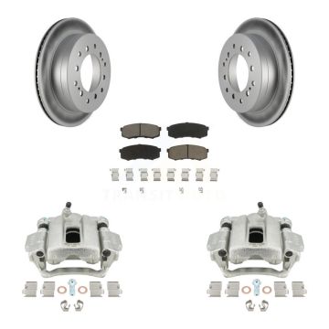 Rear Disc Brake Caliper Coated Rotors And Ceramic Pad Kit For Toyota Sequoia Lexus GX470 KCG-100174C
