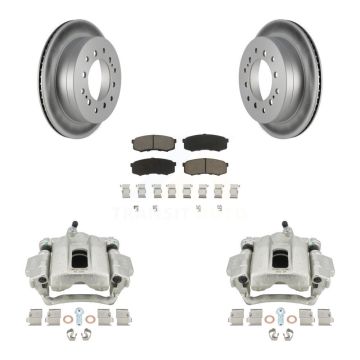 Rear Disc Brake Caliper Coated Rotors And Ceramic Pads Kit For Toyota 4Runner FJ Cruiser KCG-100175C