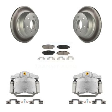 Rear Brake Caliper Coat Rotor Ceramic Pad Kit For Chevrolet GMC Sierra 1500 Silverado XL KCG-100176C