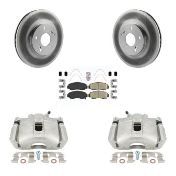 Front Disc Brake Caliper Coated Rotors And Ceramic Pads Kit For Honda Accord KCG-100177N