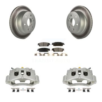 Rear Disc Brake Caliper Coated Rotor And Semi-Metallic Pad Kit For Chevrolet Suburban HD KCG-100177P