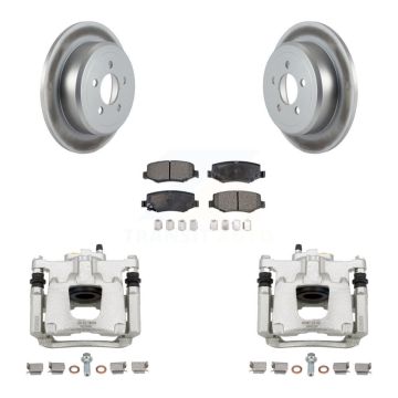 Rear Disc Brake Caliper Coated Rotors And Ceramic Pads Kit For Jeep Liberty Dodge Nitro KCG-100177T