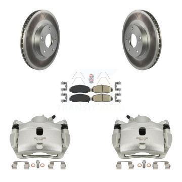Front Disc Brake Caliper Coated Rotors And Ceramic Pads Kit For 2007 Honda Accord 2.4L KCG-100178N