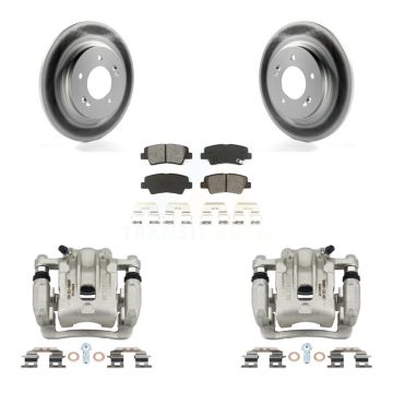 Rear Disc Brake Caliper Coated Rotors And Semi-Metallic Pads Kit For Kia Optima KCG-100178S