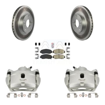 Front Disc Brake Caliper Coated Rotors And Ceramic Pads Kit For 2007 Honda Accord 2.4L KCG-100179N