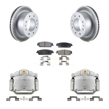 Rear Brake Caliper Coat Rotors Semi-Metallic Pad Kit For Chevrolet Silverado 1500 Hybrid KCG-100180P