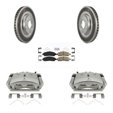 Front Disc Brake Caliper Coated Rotors And Ceramic Pads Kit For 2009-2015 Honda Pilot KCG-100181N
