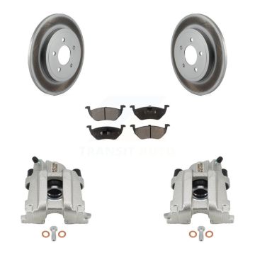 Rear Disc Brake Caliper Coat Rotor Ceramic Pad Kit For Ford Escape Mazda Tribute Mercury KCG-100182T