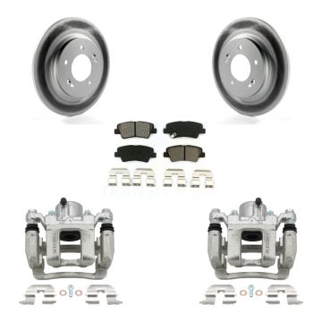 Rear Disc Brake Caliper Coated Rotors And Semi-Metallic Pads Kit For Hyundai Sonata KCG-100183S