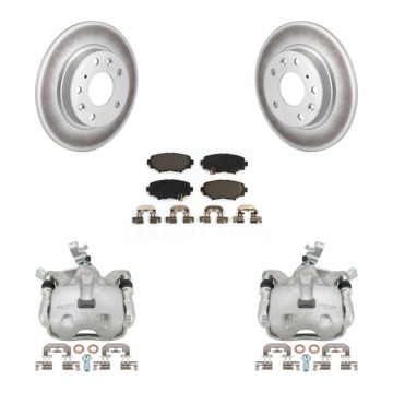 Rear Disc Brake Caliper Coat Rotor Ceramic Pad Kit For 2014-2016 Mazda 3 Sport 2.5L/2.0L KCG-100183T