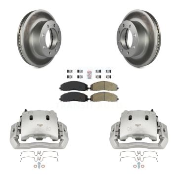 Front Disc Brake Caliper Coat Rotors And Semi-Metallic Pad Kit For Ford F-450 Super Duty KCG-100184N