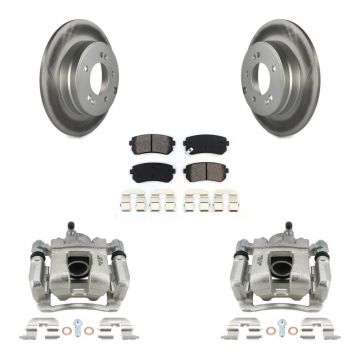 Rear Disc Brake Caliper Coated Rotors And Semi-Metallic Pads Kit For Hyundai Tucson KCG-100184S