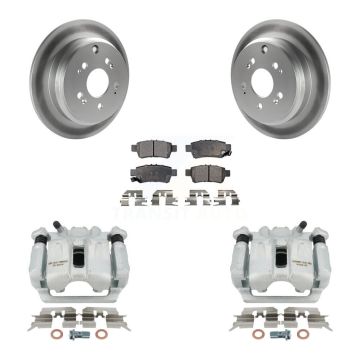 Rear Disc Brake Caliper Coated Rotors And Ceramic Pads Kit For 2005-2010 Honda Odyssey KCG-100185T