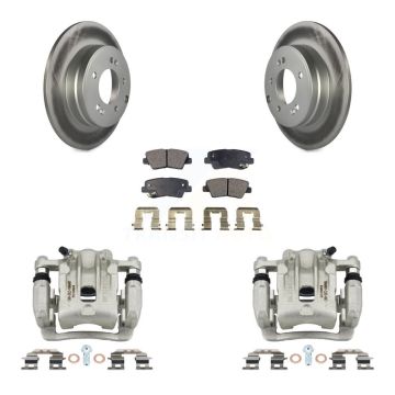 Rear Disc Brake Caliper Coated Rotors And Semi-Metallic Pads Kit For Kia Optima KCG-100187P