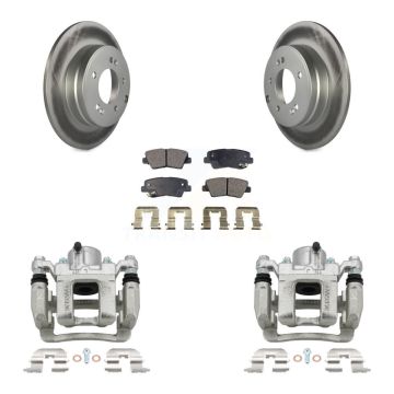 Rear Disc Brake Caliper Coated Rotors And Semi-Metallic Pads Kit For Kia Optima KCG-100188P