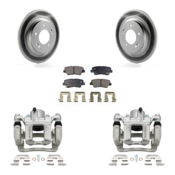 Rear Disc Brake Caliper Coated Rotors And Semi-Metallic Pads Kit For Hyundai Sonata KCG-100190P