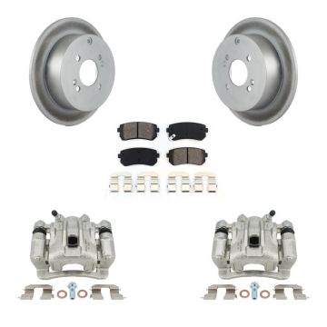 Rear Disc Brake Caliper Coat Rotor Semi-Metallic Pad Kit For Hyundai Accent Kia Rio5 Rio KCG-100190S