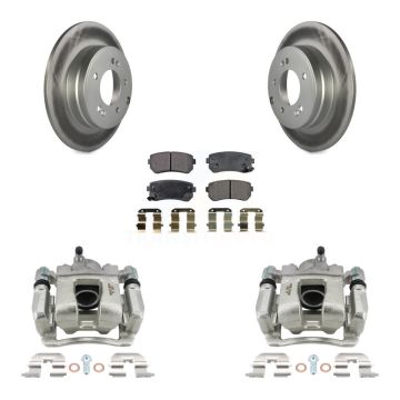 Rear Disc Brake Caliper Coated Rotors And Semi-Metallic Pads Kit For Hyundai Tucson KCG-100191P