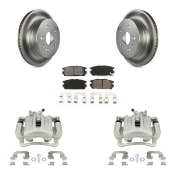 Rear Brake Caliper Coat Rotors & Semi-Metallic Pad Kit For Chevrolet Equinox GMC Terrain KCG-100191S