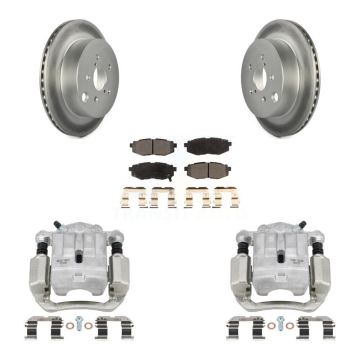 Rear Disc Brake Caliper Coat Rotors & Ceramic Pad Kit For 2014-2018 Subaru Forester 2.0L KCG-100191T