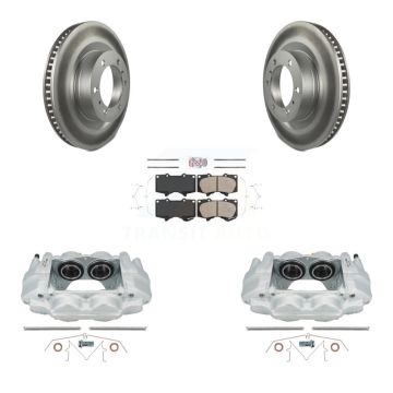 Front Disc Brake Caliper Coated Rotor And Ceramic Pad Kit For Toyota 4Runner Lexus GX460 KCG-100192N