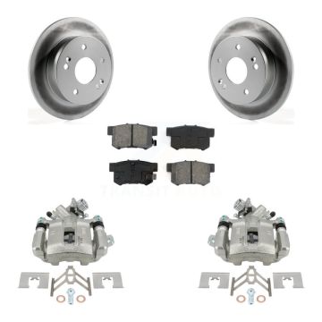 Rear Disc Brake Caliper Coated Rotor And Semi-Metallic Pad Kit For Honda Civic Acura RSX KCG-100192S