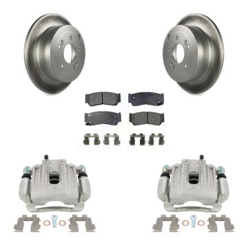 Rear Disc Brake Caliper Coated Rotors And Ceramic Pad Kit For 2007-2009 Hyundai Santa Fe KCG-100193T