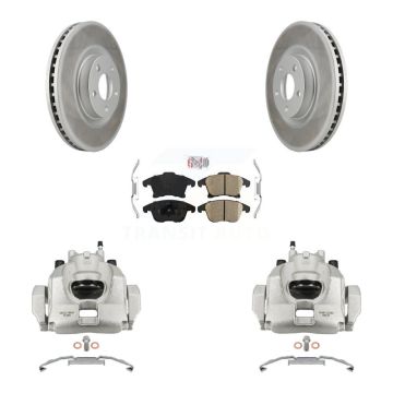 Front Brake Caliper Coat Rotors & Ceramic Pad Kit For 19-20 Ford Police Responder Hybrid KCG-100195N