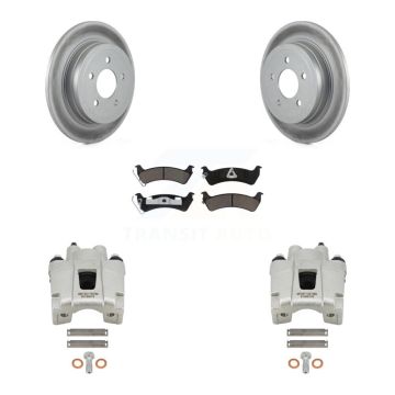 Rear Disc Brake Caliper Coated Rotors And Ceramic Pads Kit For Ford Explorer Sport Trac KCG-100196C