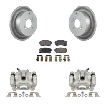 Rear Disc Brake Caliper Coat Rotor Semi-Metallic Pad Kit For Hyundai Accent Kia Rio5 Rio KCG-100196P