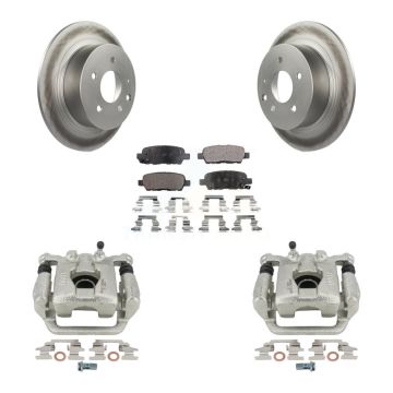 Rear Disc Brake Caliper Coated Rotors And Ceramic Pads Kit For Nissan Altima Maxima KCG-100196T