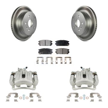 Rear Brake Caliper Coat Rotors & Semi-Metallic Pad Kit For Chevrolet Equinox GMC Terrain KCG-100197P