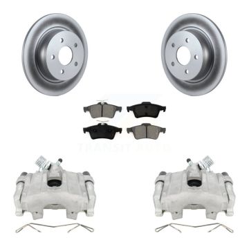 Rear Disc Brake Caliper Coated Rotors And Semi-Metallic Pads Kit For Ford Escape C-Max KCG-100197S